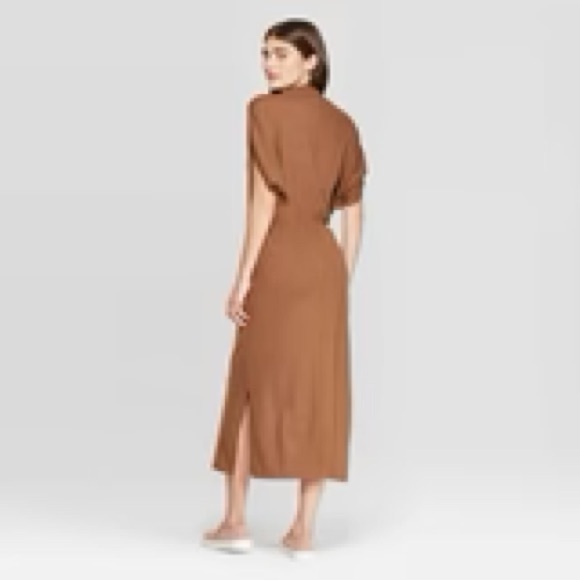 💥HP💥PROLOGUE Turtleneck Bat Wing Midi Dress – Medium – Brown/Tan - Picture 3 of 8